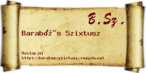 Barabás Szixtusz névjegykártya